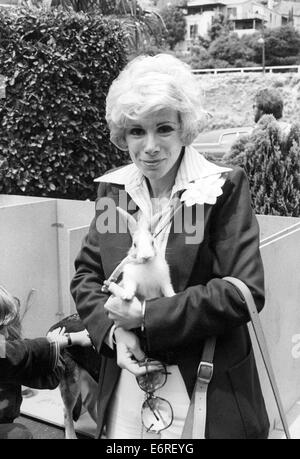 Comedian Joan Rivers was taken to a New York City hospital after she reportedly stopped breathing during surgery on Thursday. 29th Aug, 2014. PICTURED: June 29, 2006 - JOAN RIVERS and her pet rabbit. © Bob Noble/Globe Photos/ZUMAPRESS.com/Alamy Live News Stock Photo
