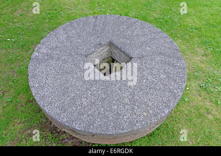 Millstone grind wheel at Wilton Windmill near Hungerford UK Stock Photo