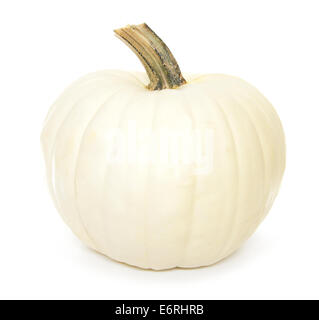 White autumn pumpkin isolated on white Stock Photo