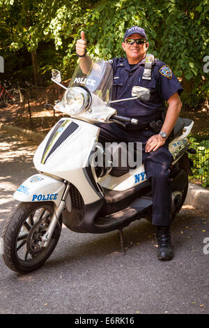 New York Police Department policeman on motorcycle, NYPD, Manhattan, New York City, New York, USA Stock Photo