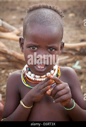 Little ethiopian girl with traditional colorful clothing, Abala, Afar ...