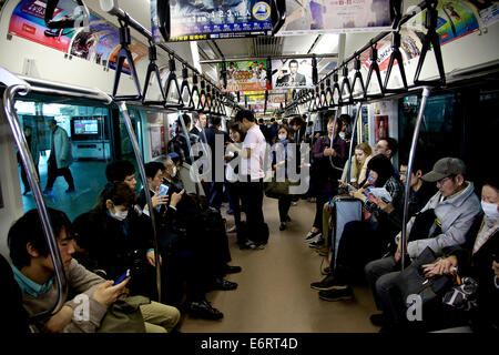 Asian people, Japanese girls, commuters napping while traveling on a ...