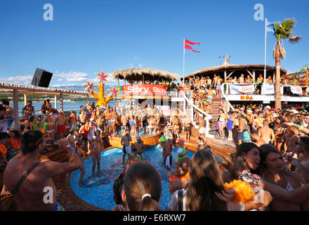 Zrce, Croatia - Noa beach bar - Island Pag, Stock Photo