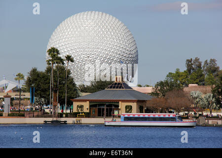People visiting Epcot Center at Walt Disney World attraction parks in Lake Buena Vista, Florida. Stock Photo