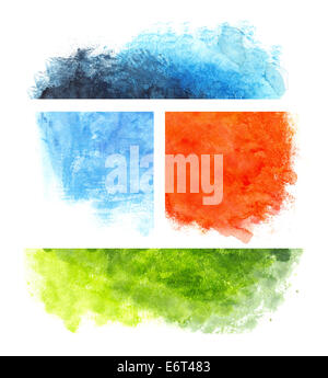 Watercolor colorful textures Stock Photo