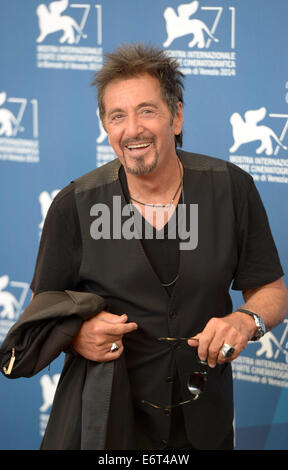 Venice. 30th Aug, 2014. Actor Al Pacino poses during the photo call at the 71st Venice Film Festival in Lido of Venice, Italy on Aug. 30. 2014. Al Pacino acted in both 'Manglehorn' and 'The Humbling'. Credit:  Liu Lihang/Xinhua/Alamy Live News Stock Photo