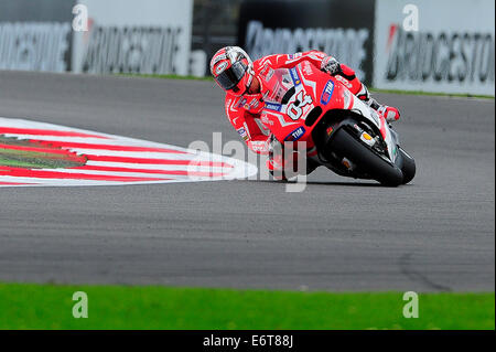 Silverstone, UK. 30th Aug, 2014. MotoGP. British Grand Prix. Andrea Dovizioso (Ducati Team)during the qualifying sessions. Credit:  Action Plus Sports/Alamy Live News Stock Photo