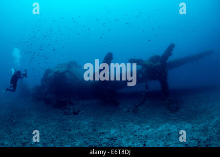 Heavy Bomber Wreck Boing B-17 Flying Fortress, Vis Island, Adriatic Sea, Croatia Stock Photo