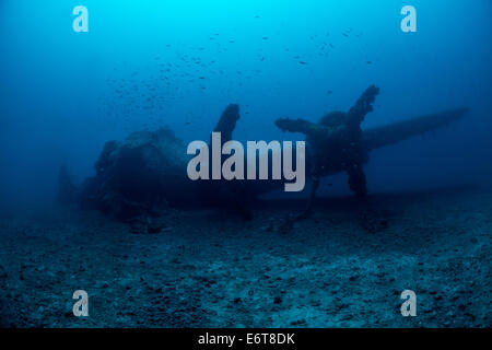 Heavy Bomber Wreck Boing B-17 Flying Fortress, Vis Island, Adriatic Sea, Croatia Stock Photo