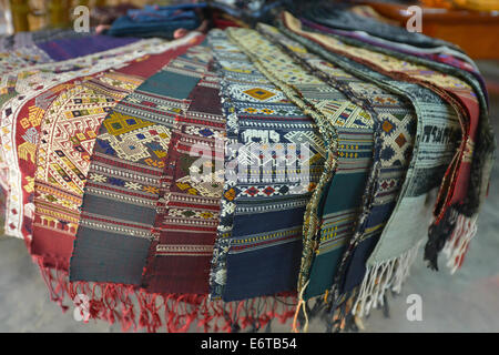 Silk fabric in Luang Prabang, Laos Stock Photo