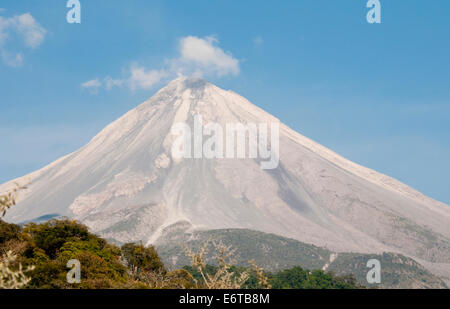 Plume erupting from Volcan El Feugo/ de Colima a  volcano in Mexico Stock Photo