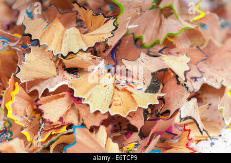 Texture shavings of colored pencils Stock Photo