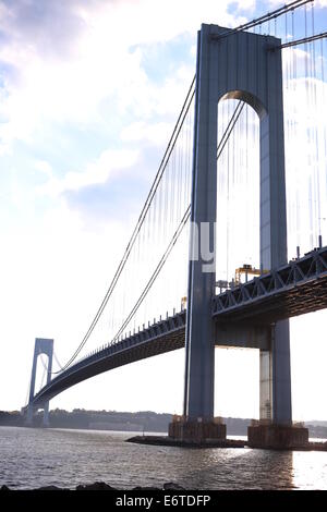 The Verrazano-Narrows Bridge , The largest and longest bridge in New York City Stock Photo