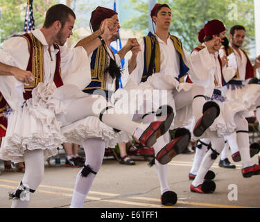 Ohio, US. 30th Aug, 2014. Traditional Greek Dancers perform during the 2014 Columbus Greek Festival. Credit:  Brent Clark/Alamy Live News Stock Photo