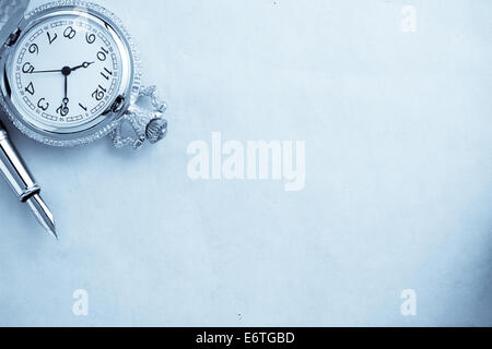 ink pen on parchment background texture Stock Photo