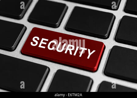 security red button on keyboard, business concept Stock Photo