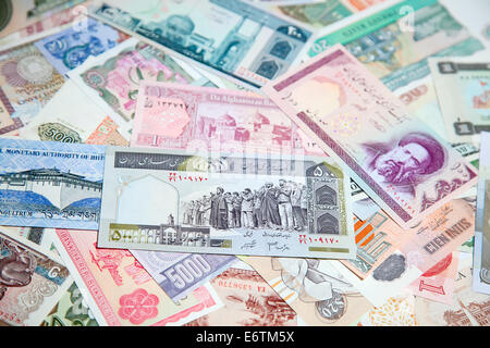 Collection of the old foreign notes Stock Photo