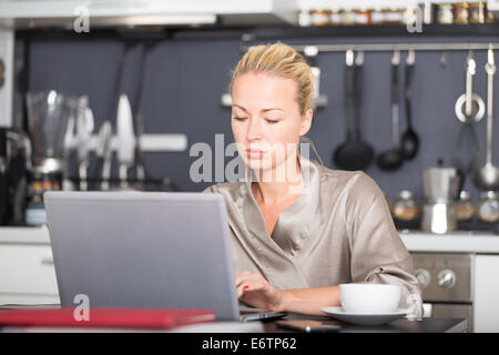 Business woman working from home. Stock Photo