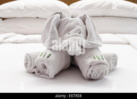 Elephant Towel Origami Stock Photo