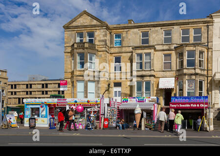Seaside gift shops in Weston-Super-Mare, Somerset. Stock Photo