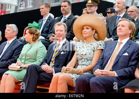 German president Joachim Gauck (first row, L-R), Grand Duchess Maria Teresa and Grand Duke Henri of Luxembourg, Queen Maxima and King Willem- Alexander of The Netherlands attend the celebrations of 200 years Kingdom of The Netherlands in Maastricht, 30 August 2014. Photo: Patrick van Katwijk / NETHERLANDS AND FRANCE; OUT - NO WIRE SERVICE Stock Photo