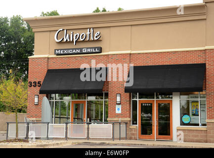 ANN ARBOR, MI - AUGUST 24: Chipotle Mexican Grill in Ann Arbor on August 24, 2014. Chipotle has 1680 stores in the United States Stock Photo