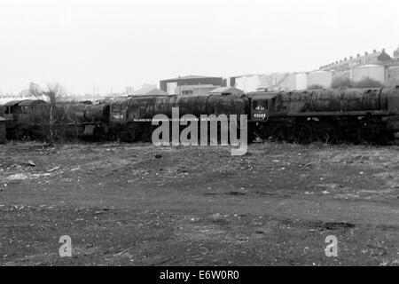 scrapped ex british railways steam locomotives at woodhams scrapyard barry island wales in 1974 Stock Photo
