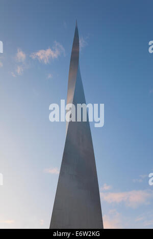 Obelisk monument in front of at the O2 Arena in Greenwich, London Stock Photo