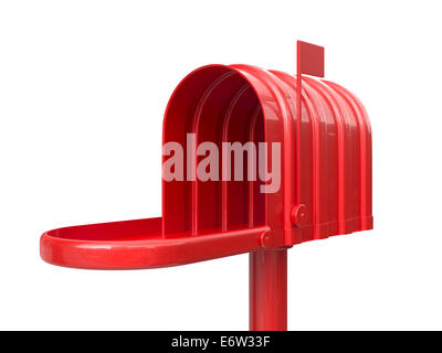 3d illustration of opened empty red mailbox isolated on white background Stock Photo