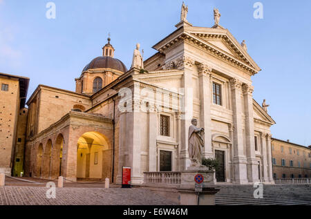 Duomo of Urbino (cathedral), Marche, Italy, founded in 1021 over a 6th century religious edifice. Stock Photo
