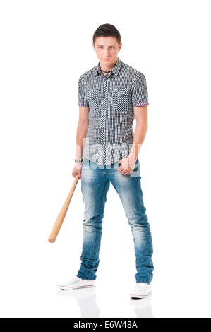 Man with baseball bat Stock Photo