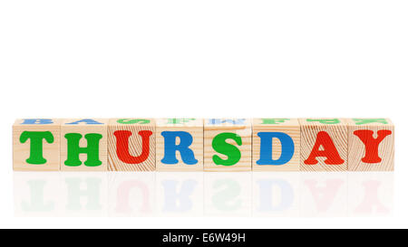 Cubes with weekday Stock Photo