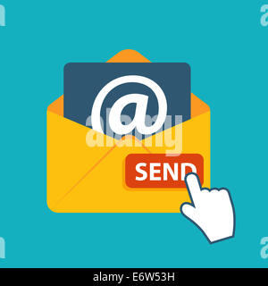 Flat Design Concept Email Send Icon Vector Illustration Stock Photo