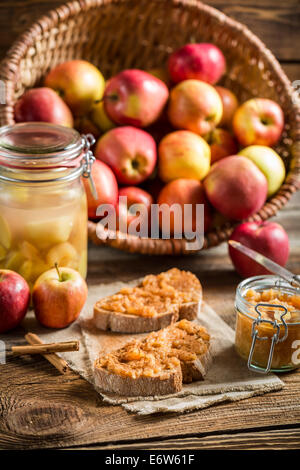 Sandwich with homemade apple jam Stock Photo