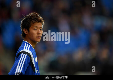 Basel, Switzerland. 31st Aug, 2014. Yoichiro Kakitani (Basel) Football/Soccer : Yoichiro Kakitani of Basel warms up before the Swiss Super League match between FC Basel 3-1 BSC Young Boys at St. Jakob-Park in Basel, Switzerland . Credit:  FAR EAST PRESS/AFLO/Alamy Live News Stock Photo