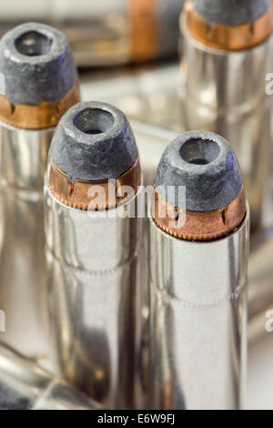 Winchester 357 magnum hollow point bullets (ammunition) - USA Stock Photo