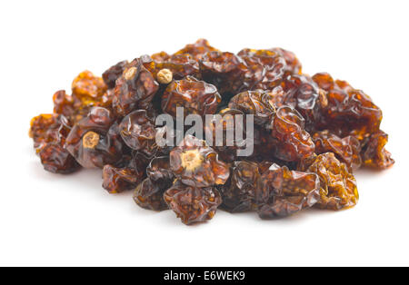 dried Physalis Fruits on white background Stock Photo