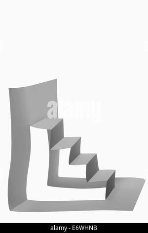 paper composition with stairs side view Stock Photo