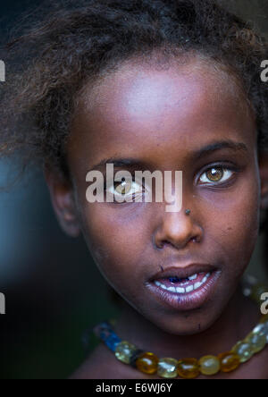 Afar Tribe Girl, Assayta, Ethiopia Stock Photo