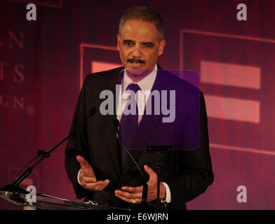 13th Annual Human Rights Campaign's Greater New York Gala at the Waldorf Astoria  Featuring: Eric Holder Where: New York, United States When: 08 Feb 2014 Stock Photo