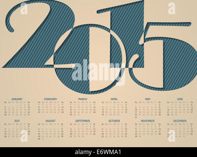 Simple landscape calendar design for the year 2015 Stock Photo