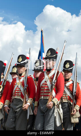 44th East Essex Regiment of foot. Infantry regiment of the British Army at a historical re-enactment. Detling, Kent, UK Stock Photo