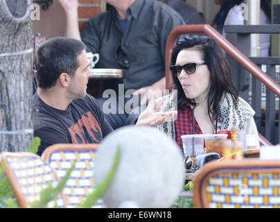 Laura Prepon drove to a restaurant where she met a mystery man for lunch then drove off together  Featuring: Laura Prepon Where: Los Angeles, California, United States When: 09 Feb 2014 Stock Photo