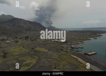Tavurvur volcano and surroundings, Tavurvur Volcano, Rabaul, East New Britain, Papua New Guinea, Pacific Stock Photo