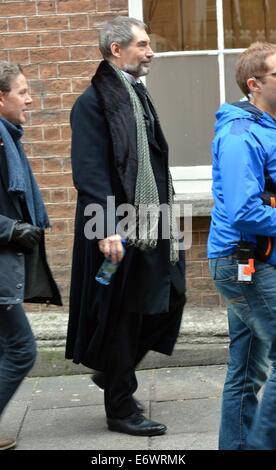 Timothy Dalton on the set of Showtime's 'Penny Dreadful' shooting on location on Dame Lane  Featuring: Timothy Dalton Where: Dublin, Ireland When: 10 Feb 2014 Stock Photo