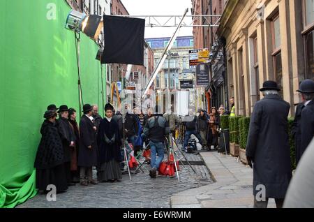 Timothy Dalton on the set of Showtime's 'Penny Dreadful' shooting on location on Dame Lane  Featuring: Penny Dreadful Set Where: Dublin, Ireland When: 10 Feb 2014 Stock Photo