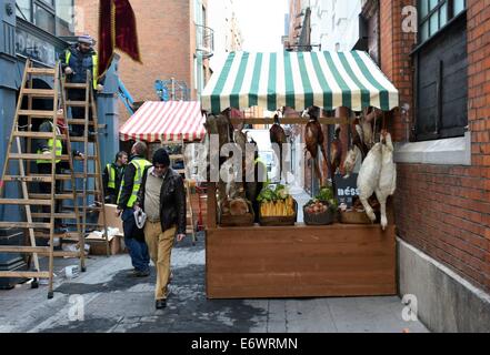 Timothy Dalton on the set of Showtime's 'Penny Dreadful' shooting on location on Dame Lane  Featuring: Penny Dreadful Set Where: Dublin, Ireland When: 10 Feb 2014 Stock Photo