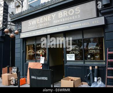 Timothy Dalton on the set of Showtime's 'Penny Dreadful' shooting on location on Dame Lane  Featuring: Penny Dreadful Set Where: Dublin, Ireland When: 10 Feb 2014 Stock Photo