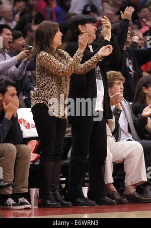 Celebrities courtside at the Los Angeles Clippers NBA basketball game