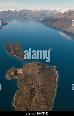 Aerial view of Queenstown at lake Wakatipu in New Zealand Stock Photo ...